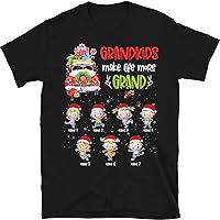 Personalized Grandma Truck Shirt, Custom with Kids Name Christmas Nana for Grandma, Mom, Nana, Mimi, Women Men Tee, Multicolored