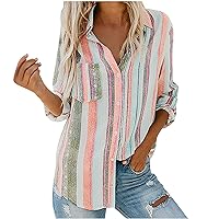 Womens Loose Fit Long T Shirts High Mock Neck Tee Tops for Women Pleated Striped Summer Fall Shirts 2024