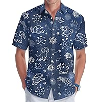 Funny Animal Men's Hawaiian Shirt, Animal Lover Short Sleeve Button Shirt for Men Women