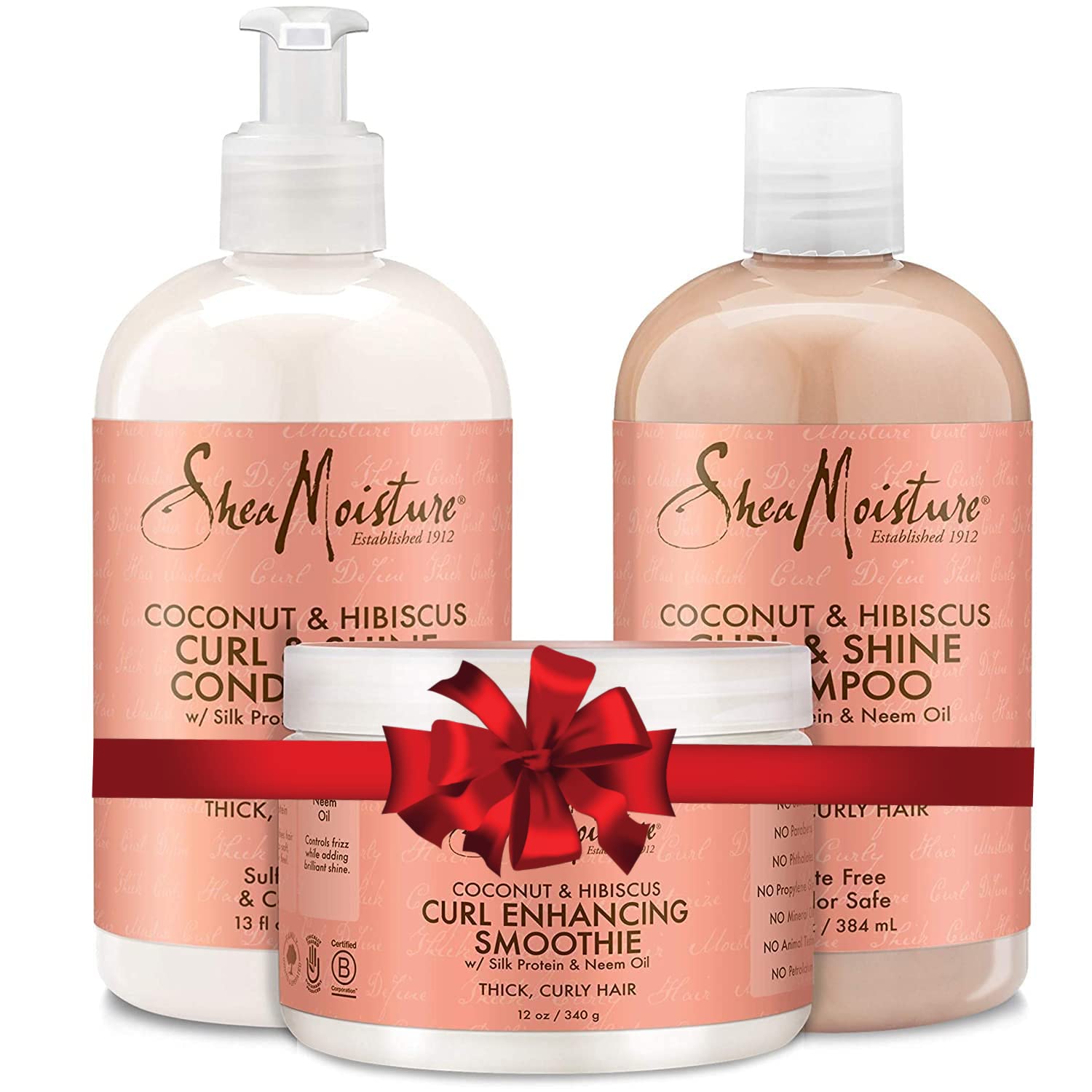 Mua Shea Moisture Shampoo and Conditioner Set, Coconut and Hibiscus Curl &  Shine 13-oz ea Bundled with Curl Enhancing Smoothie 12-oz. Curly Hair  Products with Coconut Oil, Vitamin E & Neem Oil