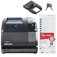 Pyramid Time Systems Model 3600SS SmartSite Time Clock and Document Stamp, SmartSite LED Alignment Light and tri-View Window, Includes 25 time Cards, Ribbon, 2 Security Keys and User Guide