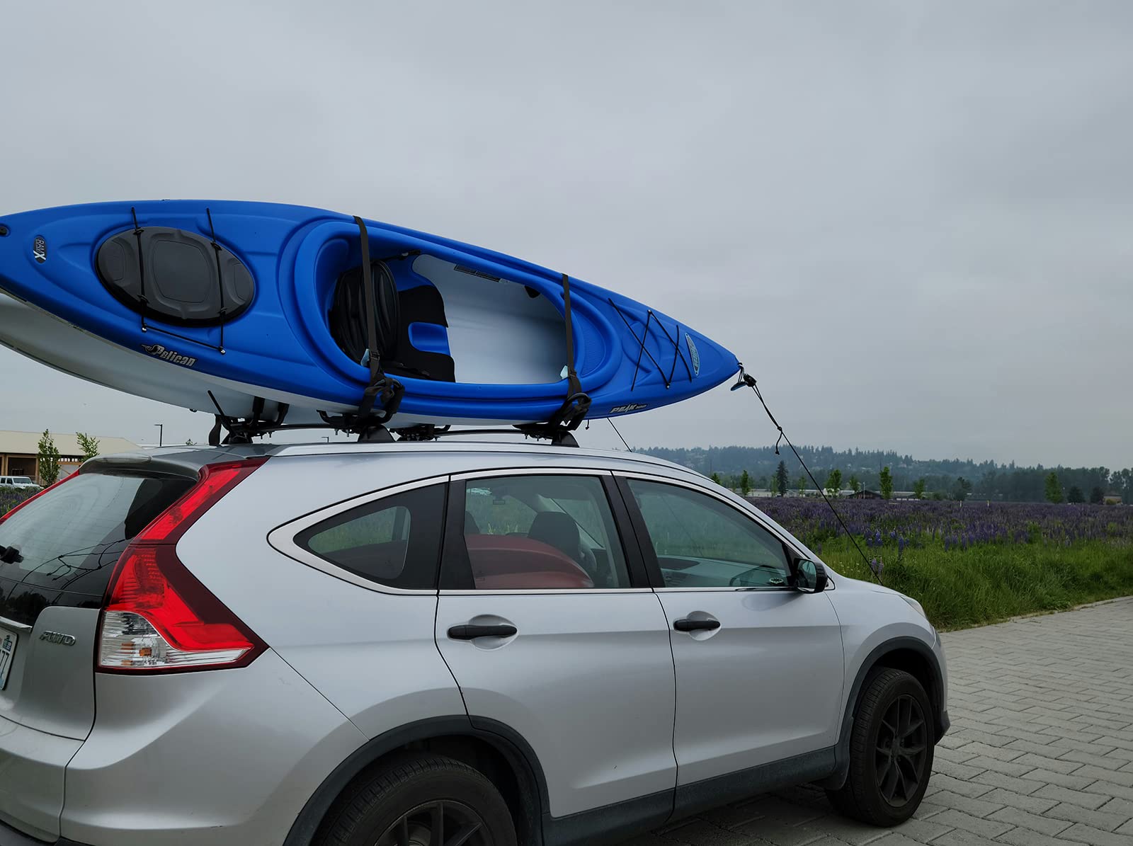 J-bar Kayak roof Rack for Cars - Universal Kayak & Canoe car Racks - Roof Rack for Canoe Surf Board Mount on SUV, Car and Truck Crossbar (1 Pair)