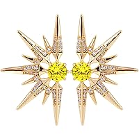18K Gold Plated Jewelry Stud Earrings for Women, Girls, Fashion Trendy Rose Gold Star