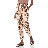 Zac & Rachel Women's Printed Hacci Ankle Pant with Patch Pockets
