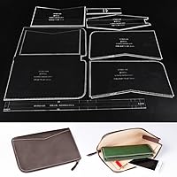 WUTA Unisex Business Clutch Handbag Template Clear Acrylic Pattern Set for DIY Classic Zipper Long Wallet Leathercraft Tools WT950