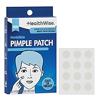 HealthWise Pimple Patch | 36 Count Resealable Pack | Safe, Effective Hydrocolloid | Day and Night Use | Acne Relief | Alcohol Free | Quick Results | 12 mm Size | Clear