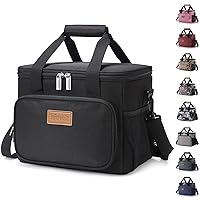 Lifewit Large Lunch Bag Insulated Lunch Box Soft Cooler Cooling Tote for Adult Men Women, Black 12-Can (8.5L)