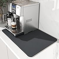 AMOAMI-Coffee Mat Hide Stain Rubber Backed Absorbent Dish Drying Mat for Kitchen Counter-Coffee Bar Accessories Fit Under Coffee Maker Coffee Machine Coffee Pot Espresso Machine Dish Rack