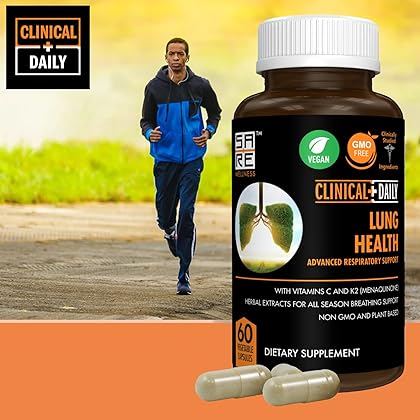 Clinical Daily Vegan Lung Cleanse and Detox Capsules, a purer, Better Lungs Supplement. Mucus Clear Lung Detox Supports Breathing, deep Lung Restore to Support Better Lung Health. 60 Ct