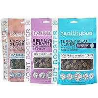 healthybud Soft Chew Dog Treats and Food Toppers 4.6oz (Turkey Gut Support, Beef Joints Booster, Duck Calming Aid)