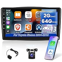 [2G+64G] Car Radio for Toyota Sienna 2004 2005 2006 2007 2008 2009 2010, 9 inch Android 13 Touch Screen Sienna Stereo, Apple Carplay/Android Auto/EQ Audio/SWC +AHD Backup Camera