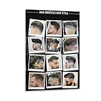 GEBSKI Modern Barber Shop Salon Hair Cut for Men Chart Poster (8) Canvas Painting Posters And Prints Wall Art Pictures for Living Room Bedroom Decor 20x30inch(50x75cm) Frame-style