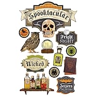 Paper House Productions STDM-0218E 3D Cardstock Stickers, Spooktacular (3-Pack) , Brown