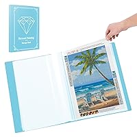 A3 Storage Book for Diamond Art Portfolio Folder 60 Pockets Diamond Art Folder Book for 12x16 inch Diamond Painting Kits - Blue