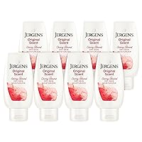 Original Scent Dry Skin Body Lotion, Hand and Body Moisturizer, Cherry Almond Essence, Dermatologist Tested, 3 Oz, Pack of 8