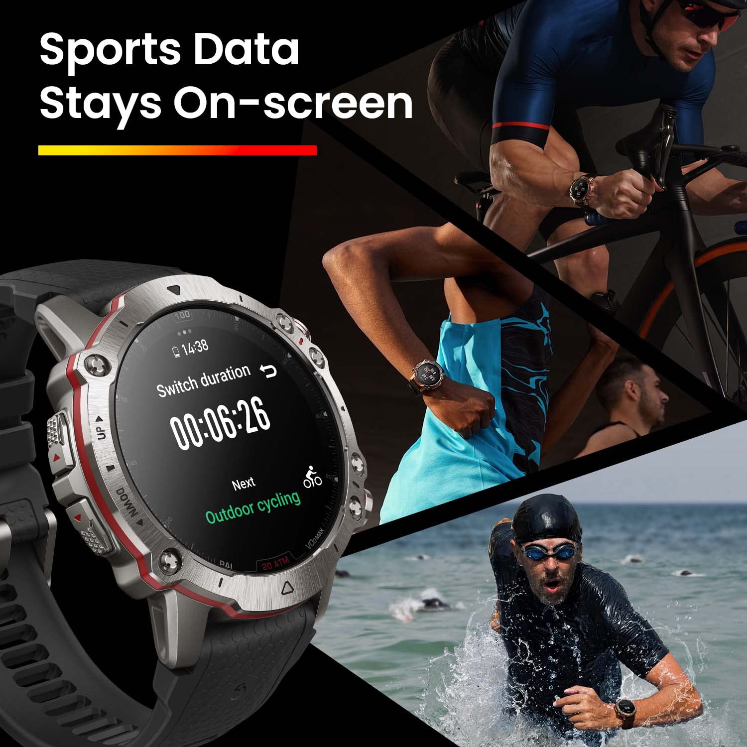 Amazfit Falcon Premium Military Smart Watch, Offline Map Support, 14 Days Battery Life, Dual-Band & 6 Satellite Positioning, Strength Training, Titanium Body, 200m Water-Resistance, Sports GPS Watch