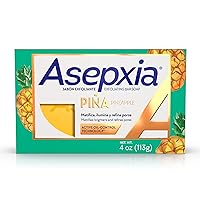 Asepxia Bar Soap, Non-Abrasive Exfoliating Facial Cleanser with Natural Pineapple Enzyme & Agave Extract, Pore Purifying & Brightening Face Wash for Oily Skin, 4 oz.