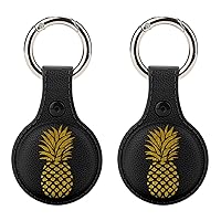 Yellow Gold Pineapple Protective Case Cover for AirTags Secure Holder with Key Ring Accessories