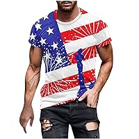 American Flag T Shirt Men 4th of July Shirts USA Flag 1776 Patriotic Tee Tops Independence Day Casual Graphic Tshirt