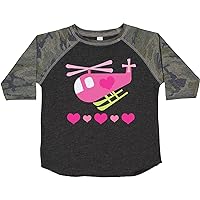 inktastic Valentine Pink Heart Helicopter Toddler T-Shirt
