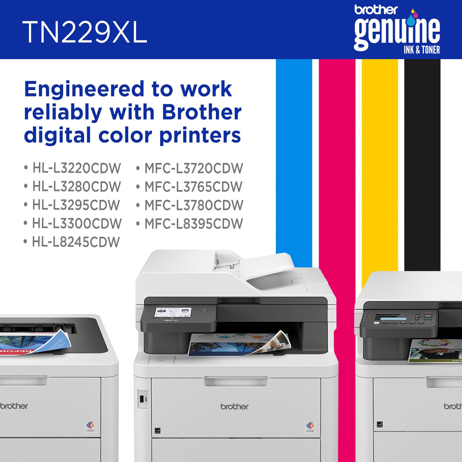 Brother Genuine TN229XLC Cyan High Yield Printer Toner Cartridge - Print up to 2,300 Pages(1)