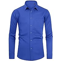 DEMEANOR Mens Dress Shirts Long Sleeve Slim Fit Dress Shirts for Men Formal Business Big and Tall Button Down Shirts