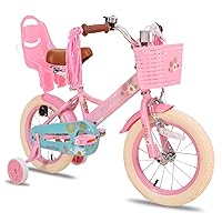 JOYSTAR Little Daisy Kids Bike for Girls Boys Ages 2-7 Years, 12 14 16 Inch Girls Bikes with Doll Bike Seat & Streamers, Boys Bikes with Flag & Number Plate, Multiple Colos