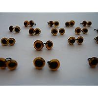 3 Pairs of Glass Eyes - Choose The Size and Color - Felting and Teddy Bears (4mm, Dark Amber)