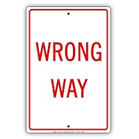 Wrong Way Sign Aluminum Metal Street and Safety Sign Business Sign Boards Home Decor Unique Primium Quality Display 12