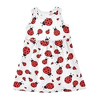 Animal Cute Ladybug Girl Dress Sleeveless Toddler Girl Outfits Fashion Girl Clothes Size 2t-8Y