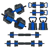 Dumbbell Sets Adjustable Weights, Free Weights Dumbbells Set with Connector, Non-Rolling Adjustable Dumbbell Set, Barbell Weights Set for Home Gym, Hexagon, Cement Mixture, 44 to 66 Lbs
