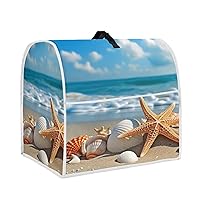 Beach Starfish Mixer Cover Dustproof Washable Mixer Cover Protection with Handle Pockets Home Kitchen Appliance Cover Stain Resistant Mixer Cover Organizers Cover (Fits for 4.5-5 Quart)