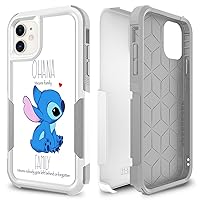 Case for iPhone 11, Stitch Ohana Means Family Pattern Shock-Absorption Hard PC and Inner Silicone Hybrid Dual Layer Armor Defender Case for iPhone 11 (6.1 inch) (A001)