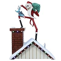 Enesco Disney Showcase The Nightmare Before Christmas Santa Jack Standing on Chimney Lit Figurine, 10.24 Inch, Multicolor