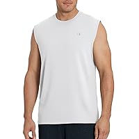 Champion mens Classic Jersey Muscle Tee Shirt, White, Medium US