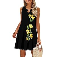 Beautiful Independence Day Sleeveless Tank for Womens Mini Office Cotton Round Neck for Women Slimming Comfy Black L