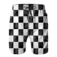 Mens Swim Trunks, Quick Dry Summer Board Beach Shorts with Mesh Lining and Pockets