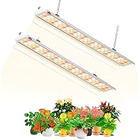 SZHLUX Grow Light 2FT 80W (2×40W) Full Spectrum LED Grow Light, Linkable Sunlight Plant Light for Indoor Plants, Grow Light Strip, Grow Lamp with On/Off Switch - (Pack of 2) Warm White