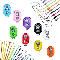 Cellphone Remote Shutter for Smartphones and Tablets (Colorful-9-pack), AOQIYUE Wireless Camera Remote Control Compatible with iPhone/Android Cellphone Wrist Strap Included