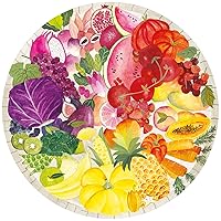 Circle of Colors: Fruits and Vegetables 500 Piece Round Jigsaw Puzzle for Adults - 17169 - Every Piece is Unique, Softclick Technology Means Pieces Fit Together Perfectly