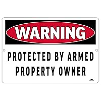 Rogue River Tactical Warning No Trespassing Metal Tin Sign Protected by Armed Property Owner Sign