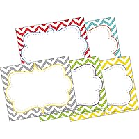 BARKER CREEK Name Badges & Self-Adhesive Labels, Beautiful Chevron, Multi-Design, Multi-Purpose Name Tags, Gift Tags, and More! 3.5