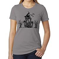 Haunted House Shirts, Women's Graphic Tees, Funny Halloween Shirts Women