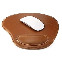 Leather Oval Mousepad with Wrist Rest