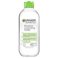 Garnier SkinActive Micellar Water for Oily Skin, Facial Cleanser & Makeup Remover, 13.5 Fl Oz (400mL) 1 Count (Packaging May Vary)