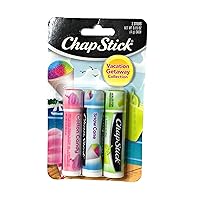(1) Pack of 3 Count ChapStick Vacation Getaway Collection Lip Balm (Flavors Include Cotton Candy, Snow Cone and Limeade)