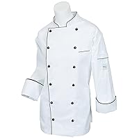 Mercer Culinary M62095WBXXS Renaissance Women's Traditional Neck Jacket with Black Piping, XX-Small