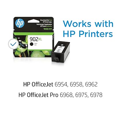 HP 902XL Black High-yield Ink Cartridge | Works with HP OfficeJet 6950, 6960 Series, HP OfficeJet Pro 6960, 6970 Series | Eligible for Instant Ink | T6M14AN