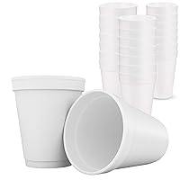 16oz Disposable White Foam Cups - Pack of 100ct