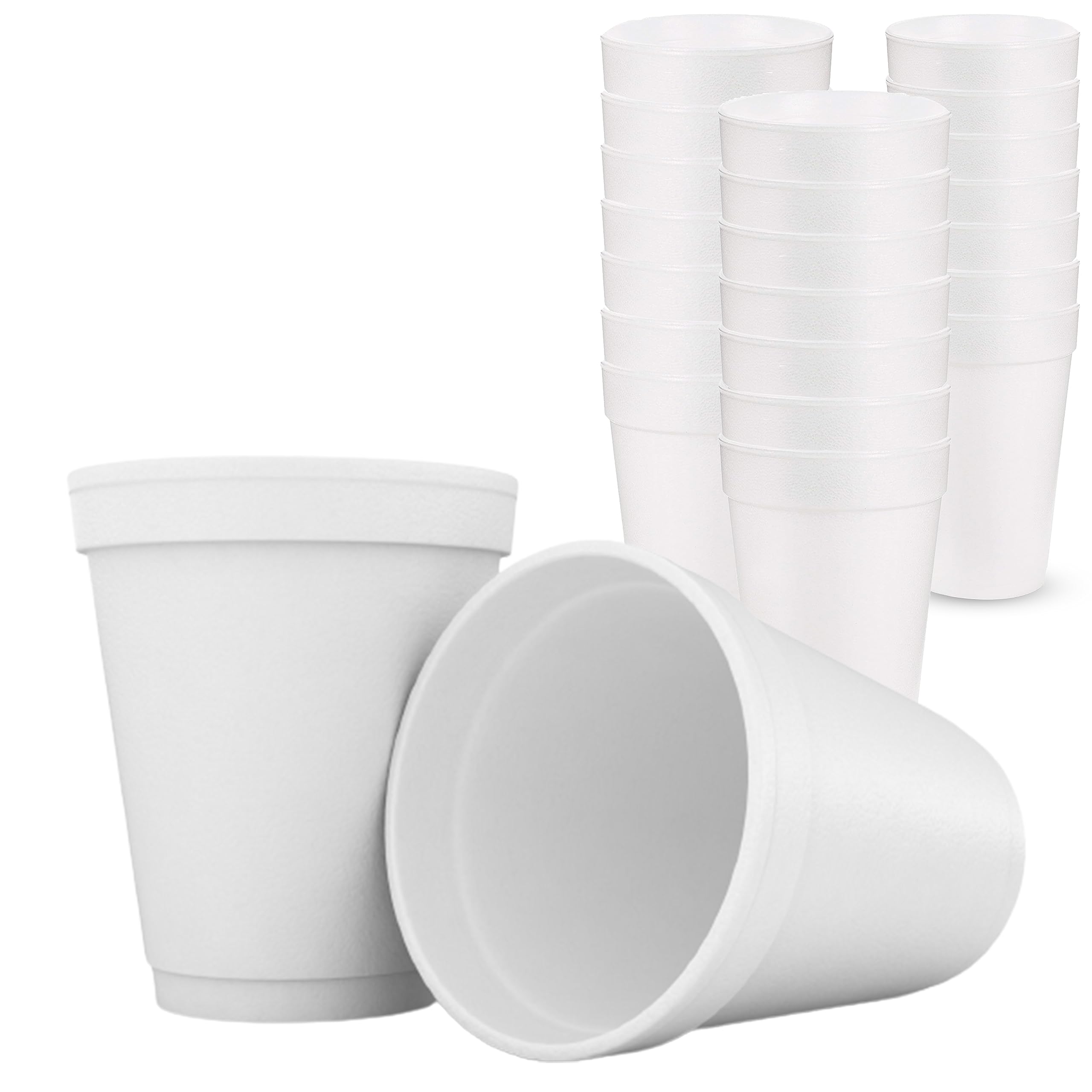 Concession Essentials 12oz Disposable White Foam Cups - Pack of 100ct (CE-Foam Cups 12-100ct)